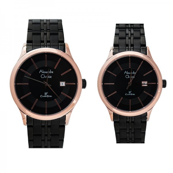 Alexandre Christie AC 8348 Rosegold Black Couple